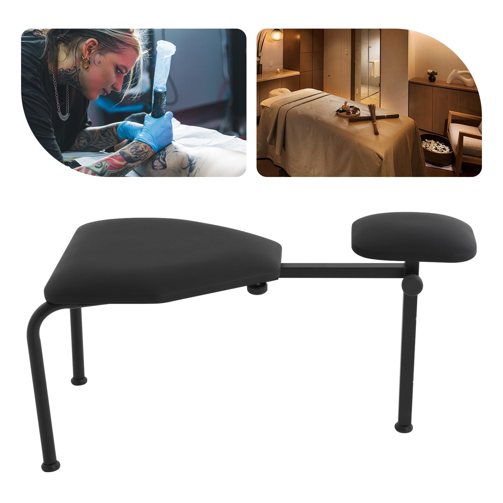 Pedicure Stool - Chaise de massage réglable - Chaise de pédicure moderne pour la maison - Noir