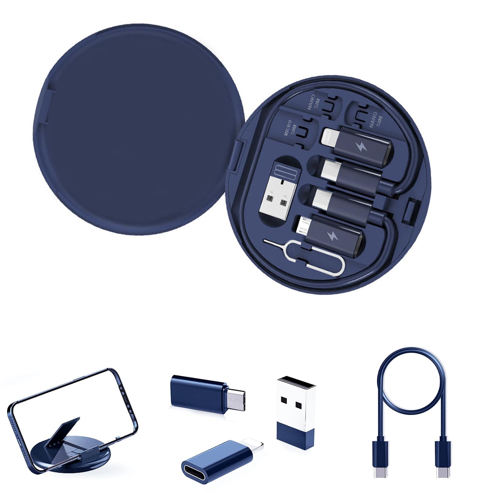 Sponsored Ad – Duomama Versatile USB Adapter Kit: Charge, Transfer & Travel Efficiently! USB C to iOS, Type C, Micro Adapters with Data Slot. Phone Holder & Card Case.(Midnight Blue)