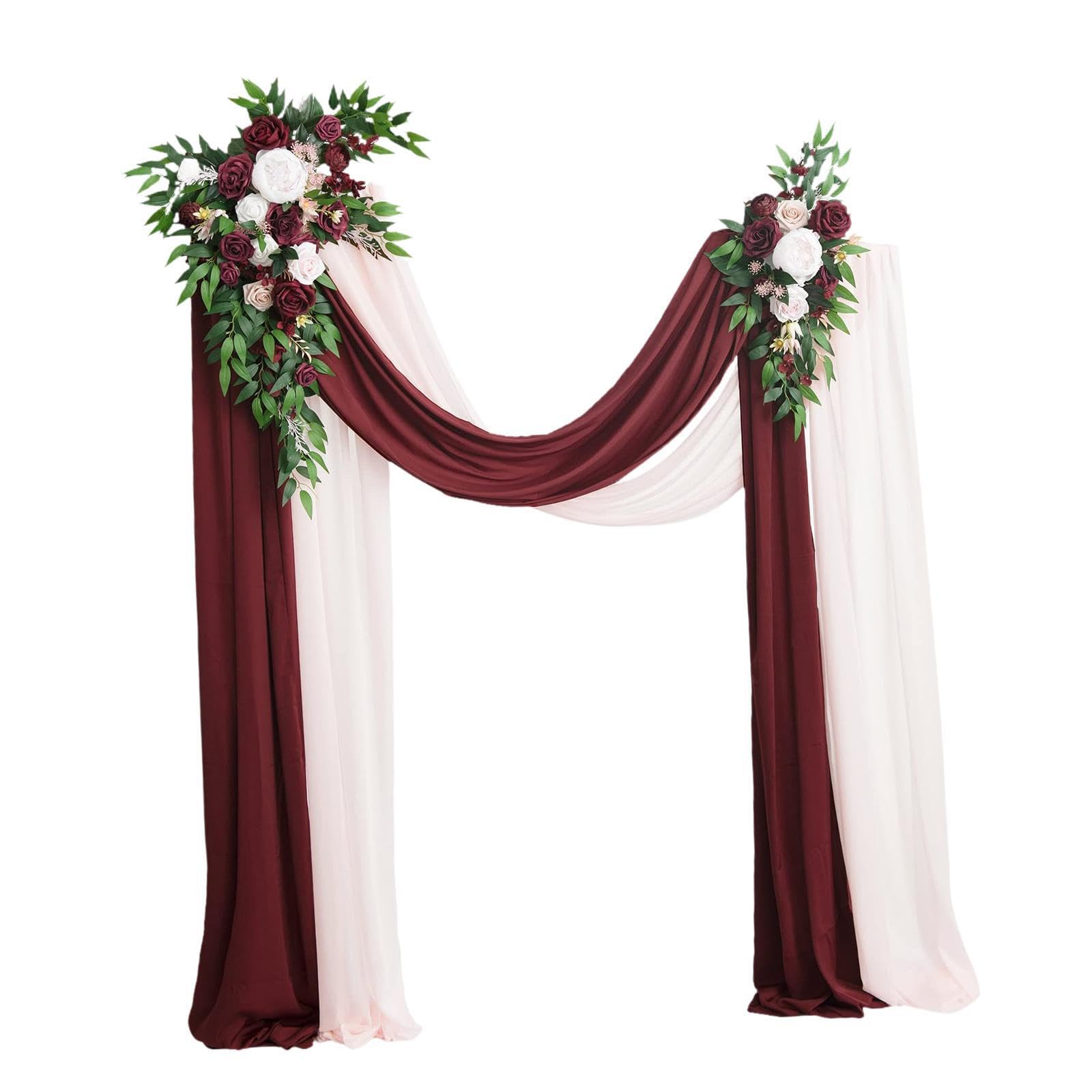 AMSLSIU Vivid Wedding Arch Garland Durable Silk Flowers Swag Decoration Creating Floral Centerpieces Never Wither And Fall Wedding Artificial Rose Green