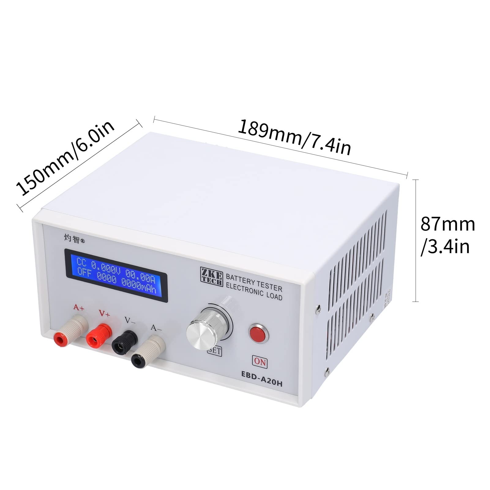 Testeur Batterie, EBD-A20H Testeur de batterie 3 0V 20A 200W Support de déchargeur électronique de charge électronique multifonction Pc Contrôle logiciel en ligne
