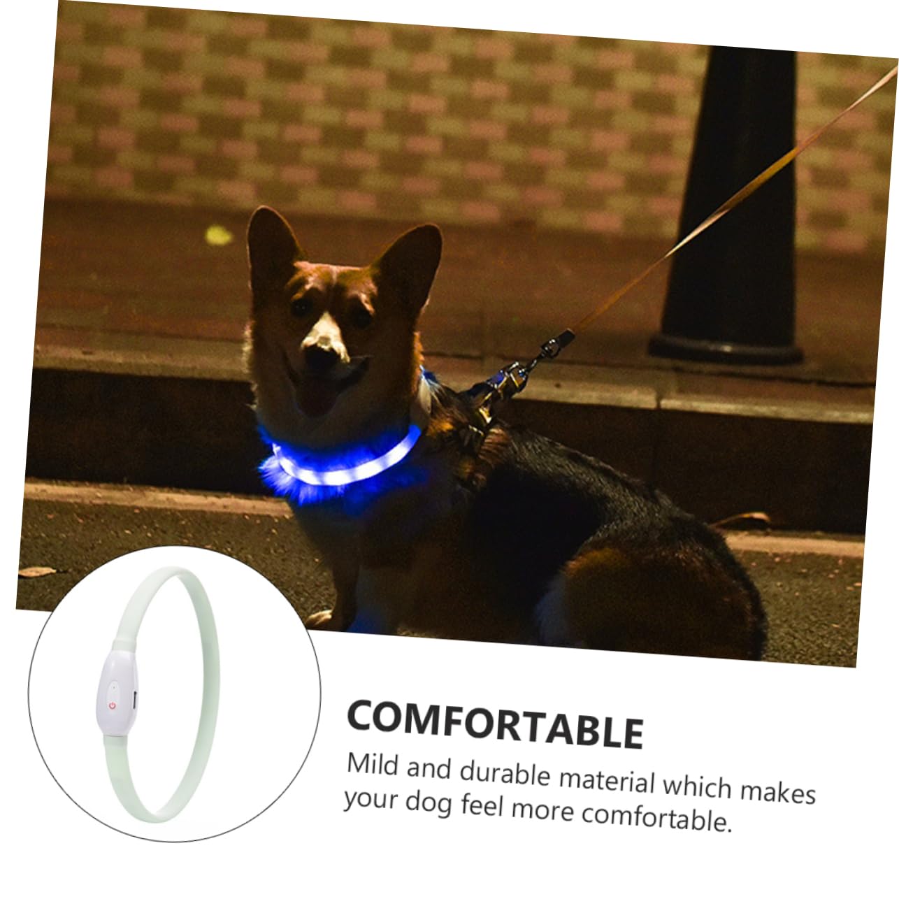 FOMIYES 3 Juegos De Collares para Perros con Luz Led Nocturna Resistentes Cómodos Y Recortables.