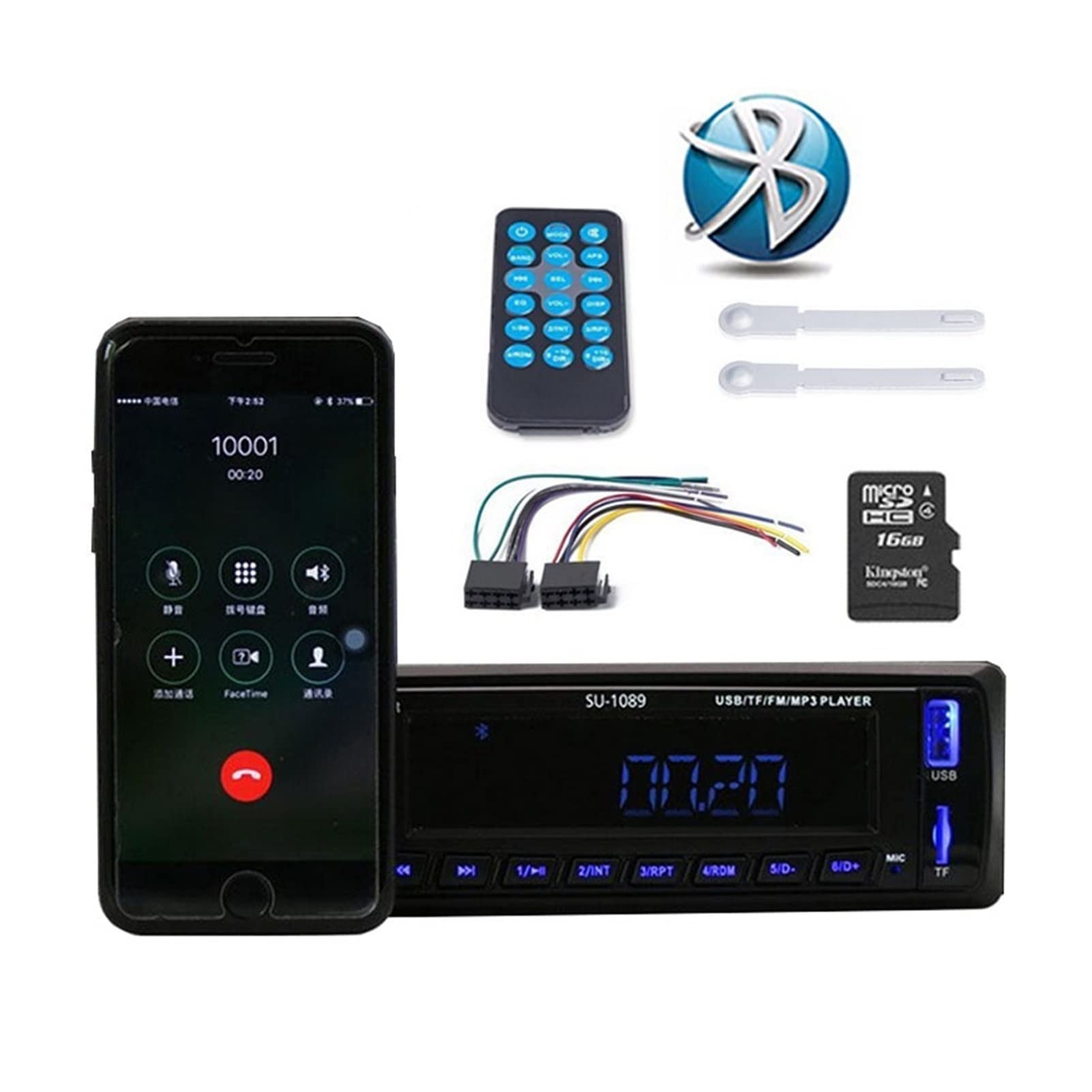 Bluetooth Mp3 In-dash 1Din Car Radio BT/FM/USB/SD Player 4" 12V Support remote control Stereo Przenośny