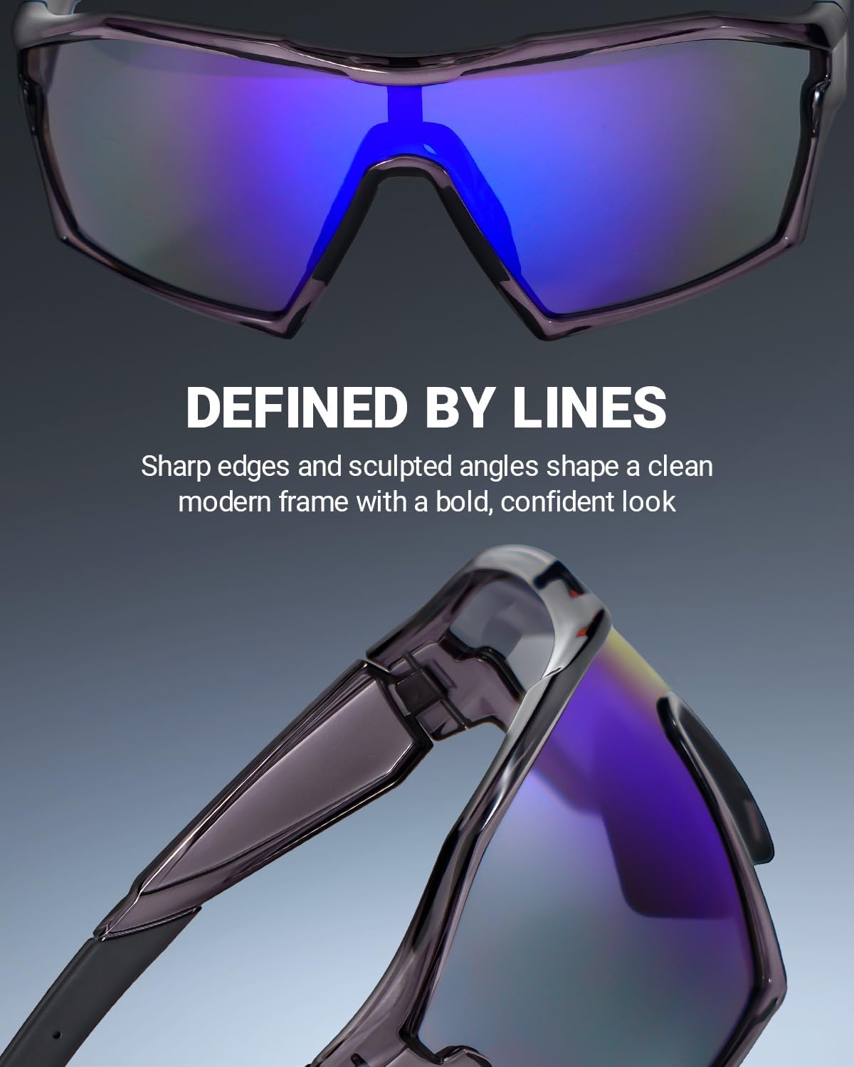 Meeloog Premium Sports Sunglasses for Men Women, Wrap Around UV400 Protection Glasses for Cycling Running Baseball Pickleball