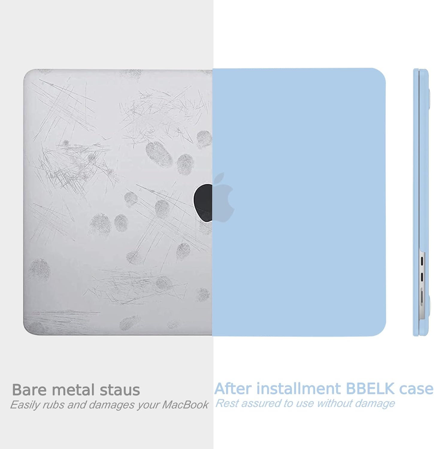 B BELK Compatible with MacBook Air 13.6 inch Case 2026 2025 2024 2023 2022 M4 M3 M2 A3240 A3113 A2681 Liquid Retina Display, Plastic Hard Shell Case + Keyboard Cover + Screen Protector, Airy Blue - Image 3