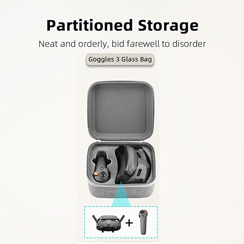 Miniatura 3 de Estuche de transporte para DJI Avata 2 accesorios, gafas 3 bolsa de viaje portátil Estuche de almacenamiento rígido para DJI Goggles 3 y RC Motion 3