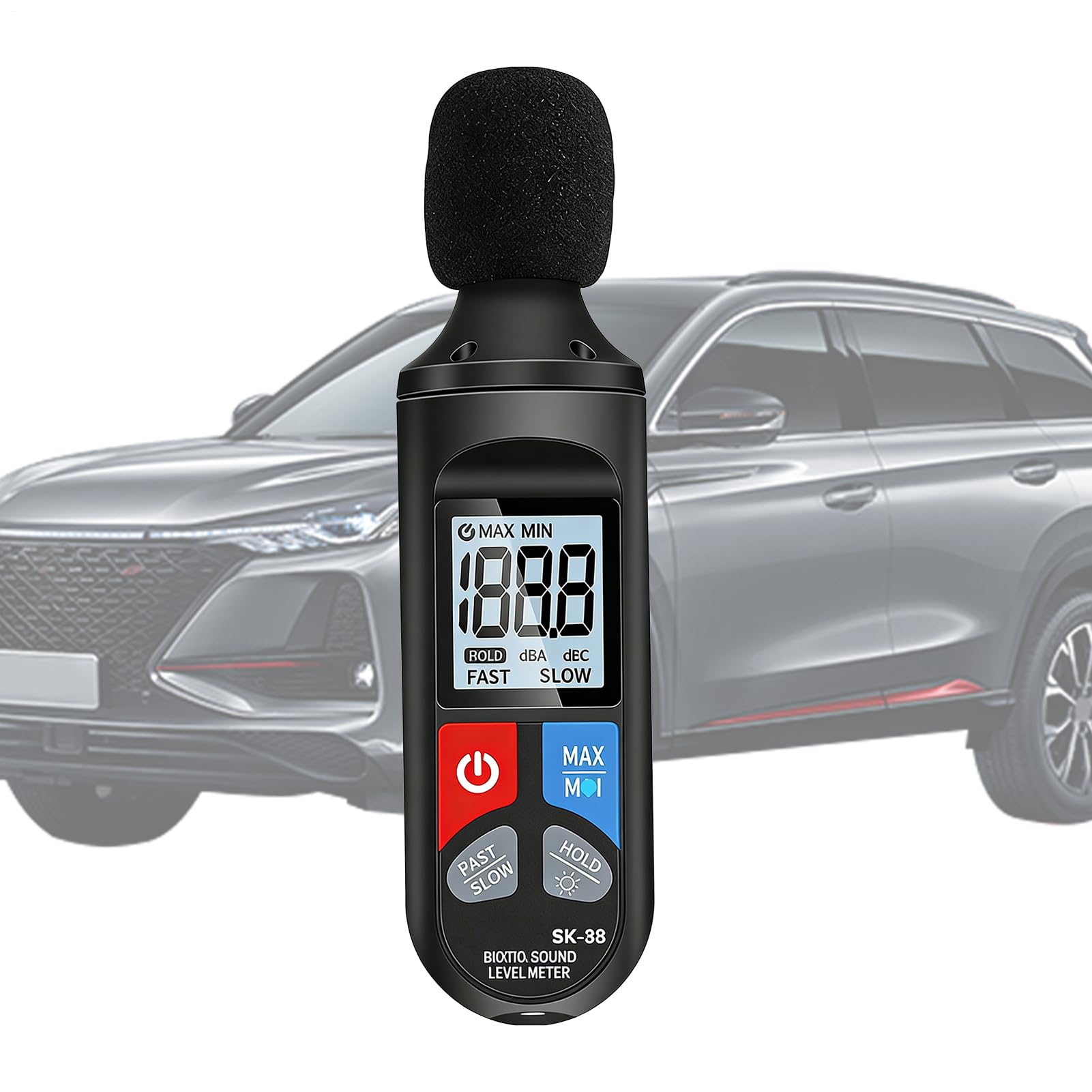 Décibelmètre de bruit de 30 à 130 dB et testeur de son pour voiture et usine