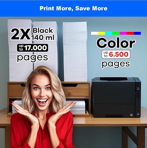 Miniatura 4 de SB4 Botellas de repuesto de tinta 522 compatibles con 17.6 fl oz (no para sublimación) - Compatible con impresoras EcoTank ET-2720, ET-2760,