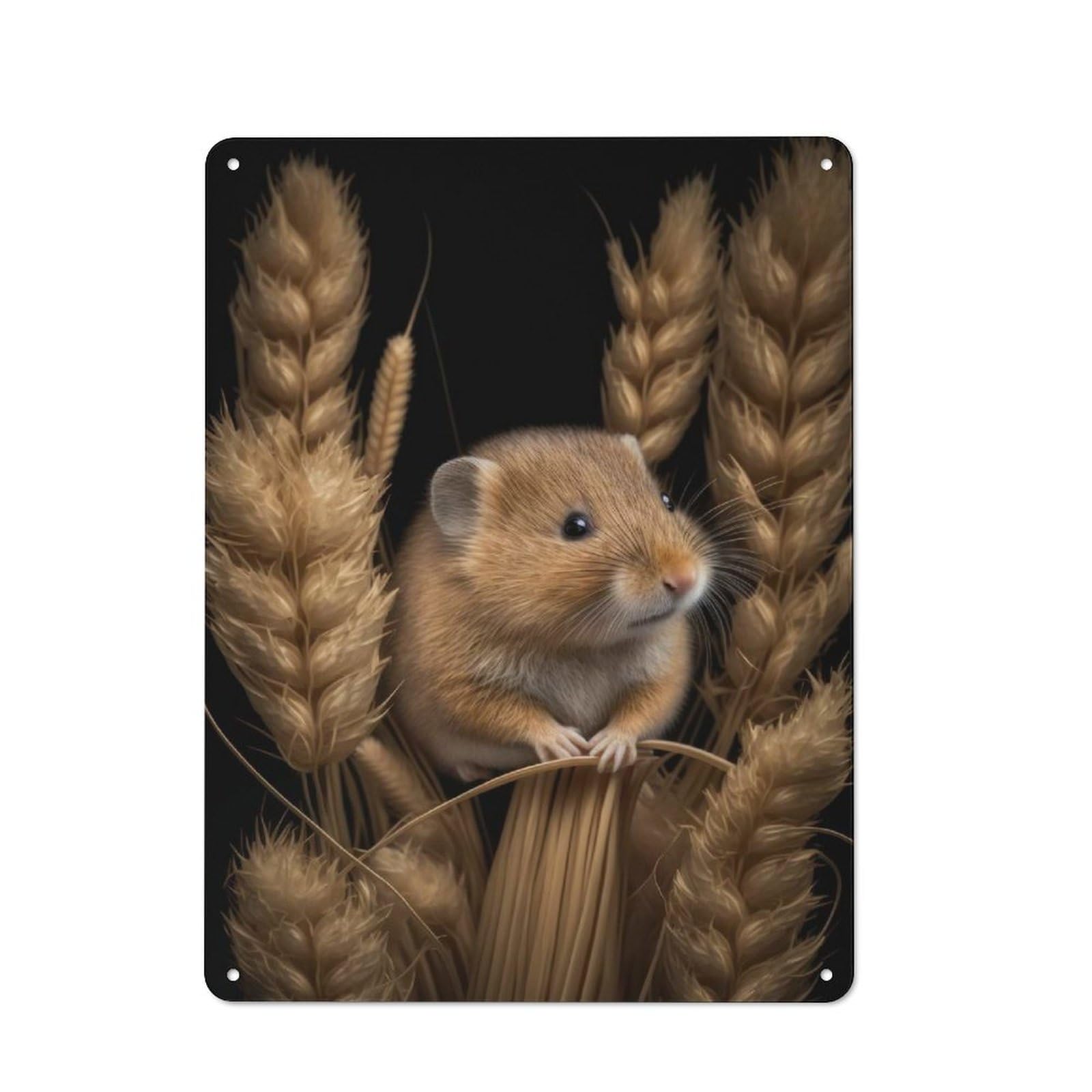 Junmoney Mouse Portrait On Dark Urban Decorative Metal Plaque 40X30cm Featuring Loft Wall Plaque For Loft, Studio, Office Or Creative Room
