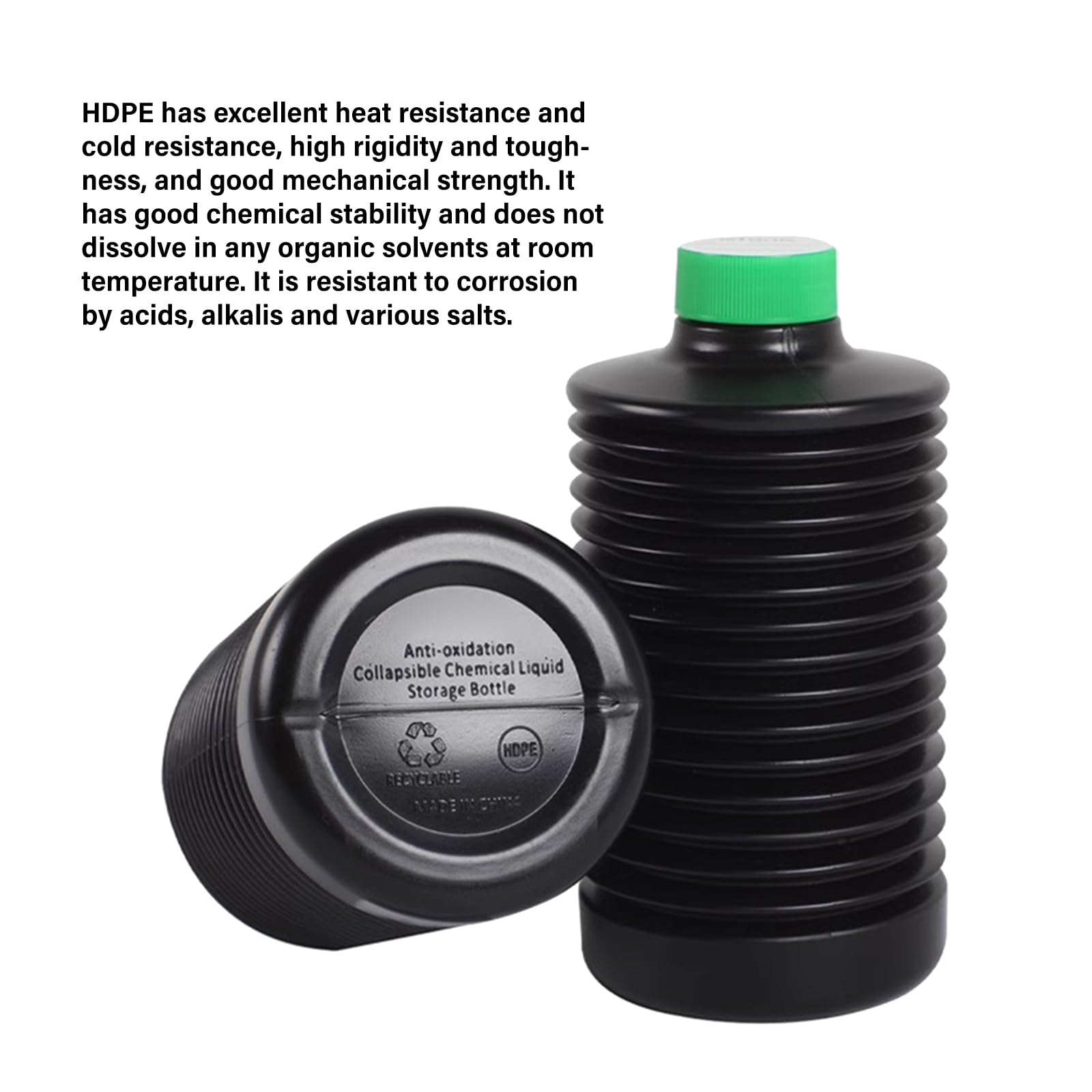 Volumes Bouteille de produits chimiques pour chambre noire Construction en HDPE résistante produits chimiques Joint sécurisé Fournitures de photographie Bouteille de stockage de liquide résistante