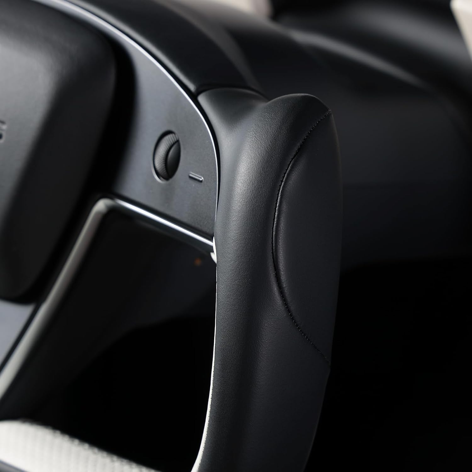 MEWANT Hand Stitched Tesla Model S Yoke Steering Wheel Cover Wrap for Tesla Model S 2021-2023 / Model X 2021-2023 Tesla Yoke Steering Wheel Accessories(3D Style)