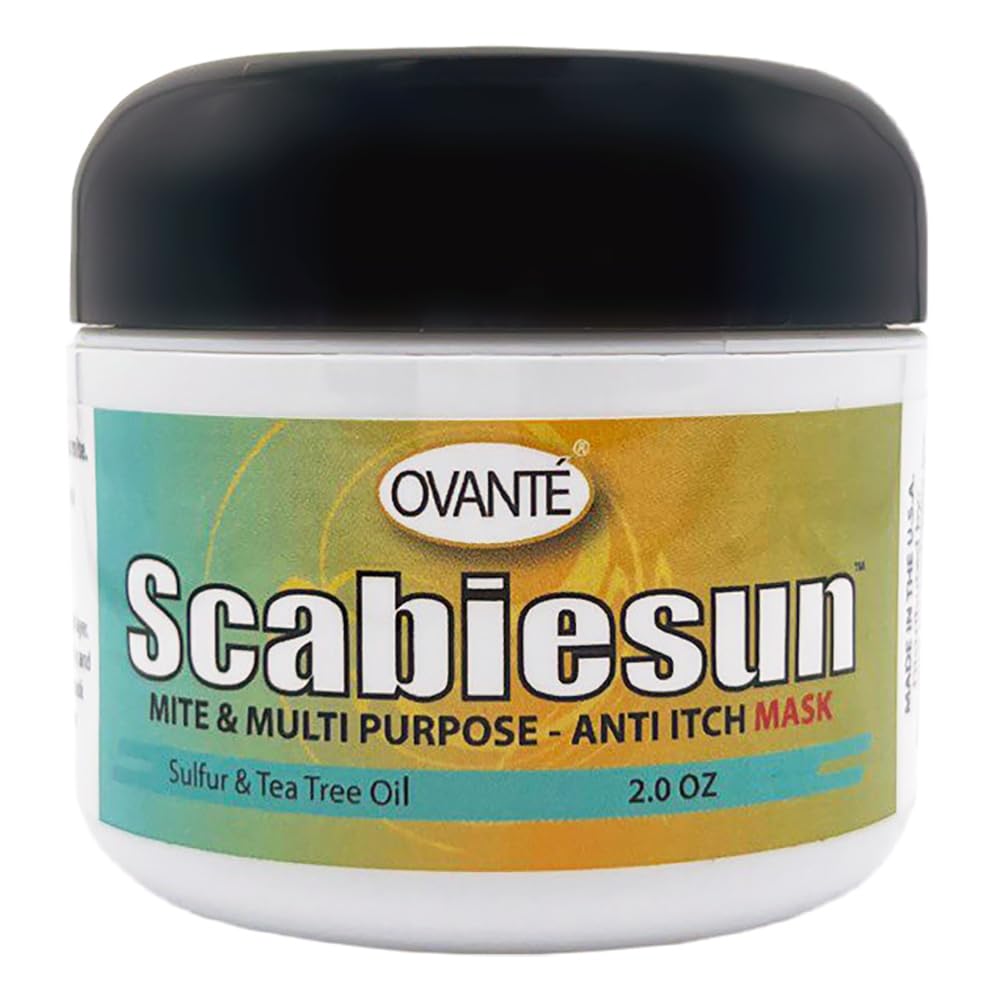 Scabiesun Multipurpose Face and Body Mask for Skin Itching, Rushes, Redness, Irritation. Soothing & Healing Ointment in 2 oz JAR.