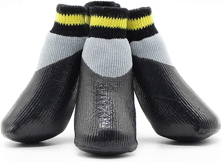 Dog Socks with Straps Traction Control Outdoor Waterproof Pet Socks Boot Shoes for Small Medium Large Dogs 4pcs (#6 (2.60" X 3.15"))