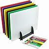 Acense Professional Large Chopping Boards for Commercial Kitchen- 45 x 30 x 10mm - Colour Coded (Assorted with Rack)