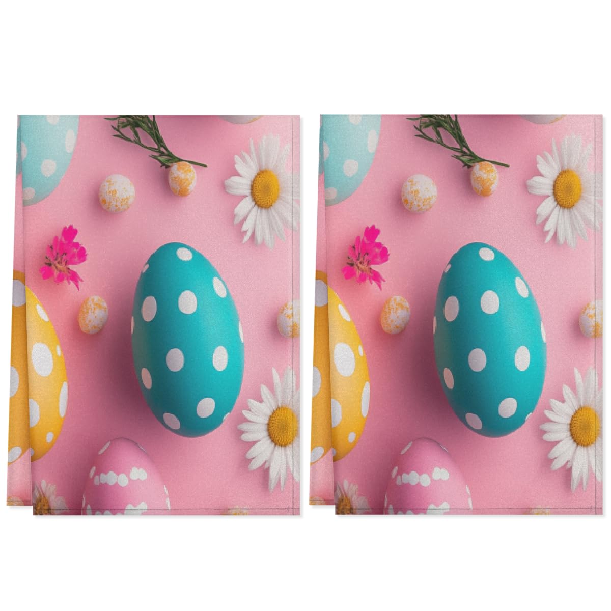 Torchons de cuisine microfibre 45x72 cm essuie-tout absorbant déco Pâques rose