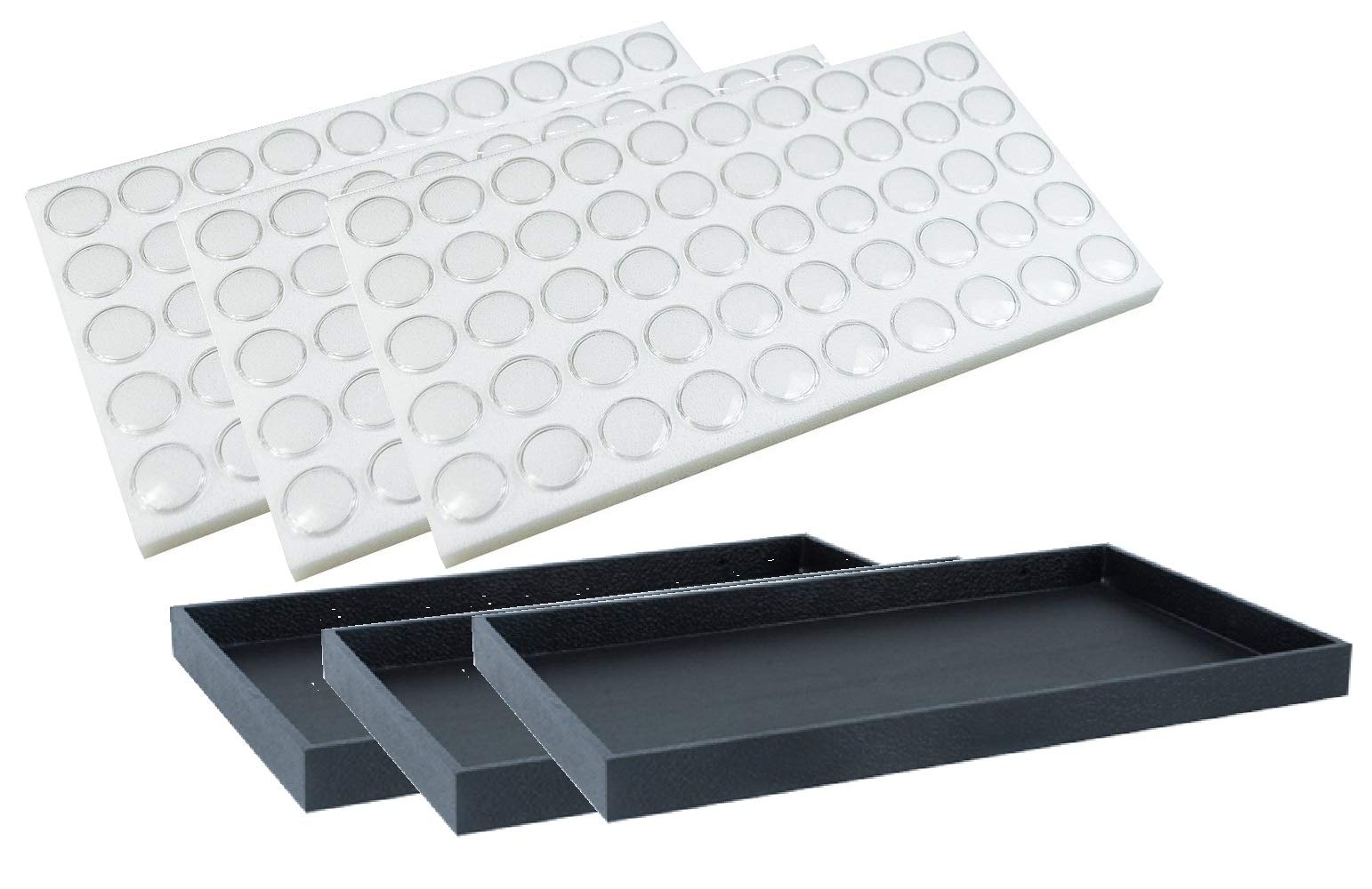 Novel Box - New 50 White Foam Gem Jars Gemstone Storage Display Tray Insert