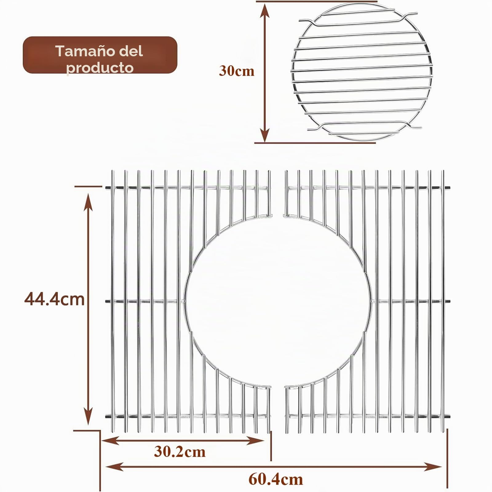 GFTIME Parrilla de acero inoxidable 7638 para Weber Spirit I II 300 Serie, Spirit E/S-310, 320, 330, Spirit 700, para Weber SmokeFire EX4/EX6, 7639 7527