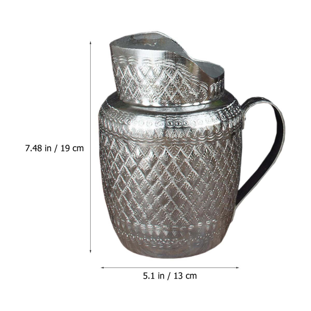 Beavorty Pichet en Alliage D'étain-aluminium 1,5 L Large Ouverture, Pichet à Boisson Polyvalent pour Vin, Lait et Jus, Ustensile de Service Métallique pour Maison, Restaurant et Fête