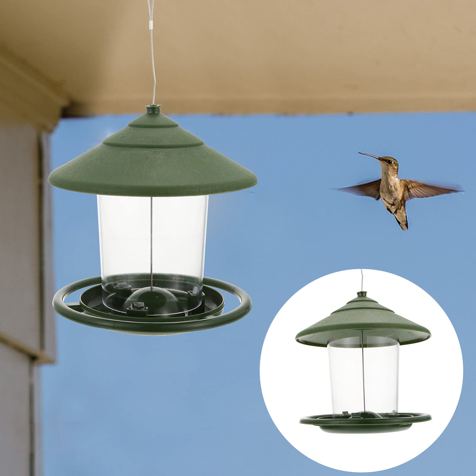 Sosoport 2pezzi Mangiatoia Sospesa Per Uccelli Da Giardino Contenitore Facile Da Pulire Design Compatto Per Uso Esterno Per Balconi e