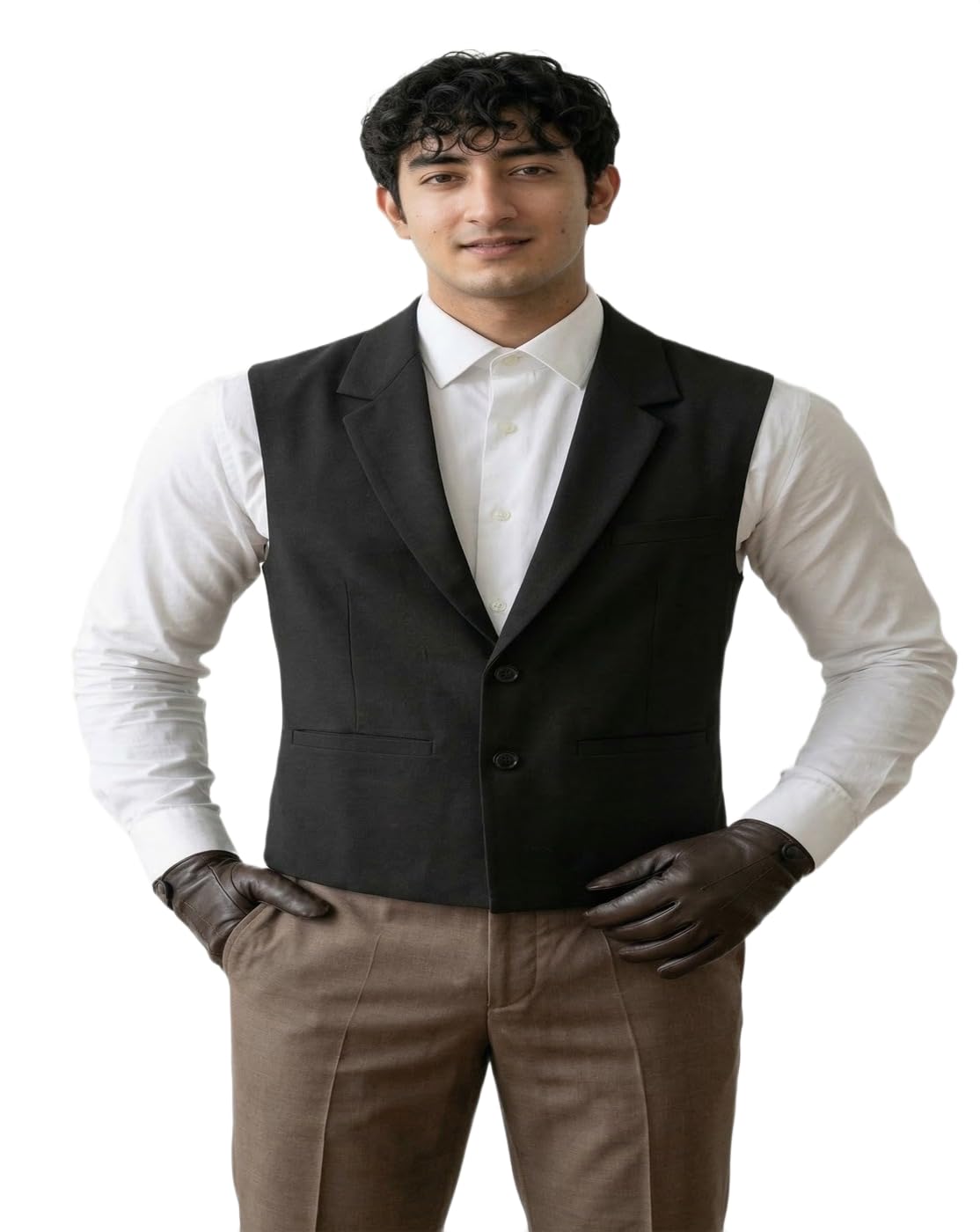 maykr Men Slim Fit Cotton Blend Waistcoat Half Jacket-picture-34