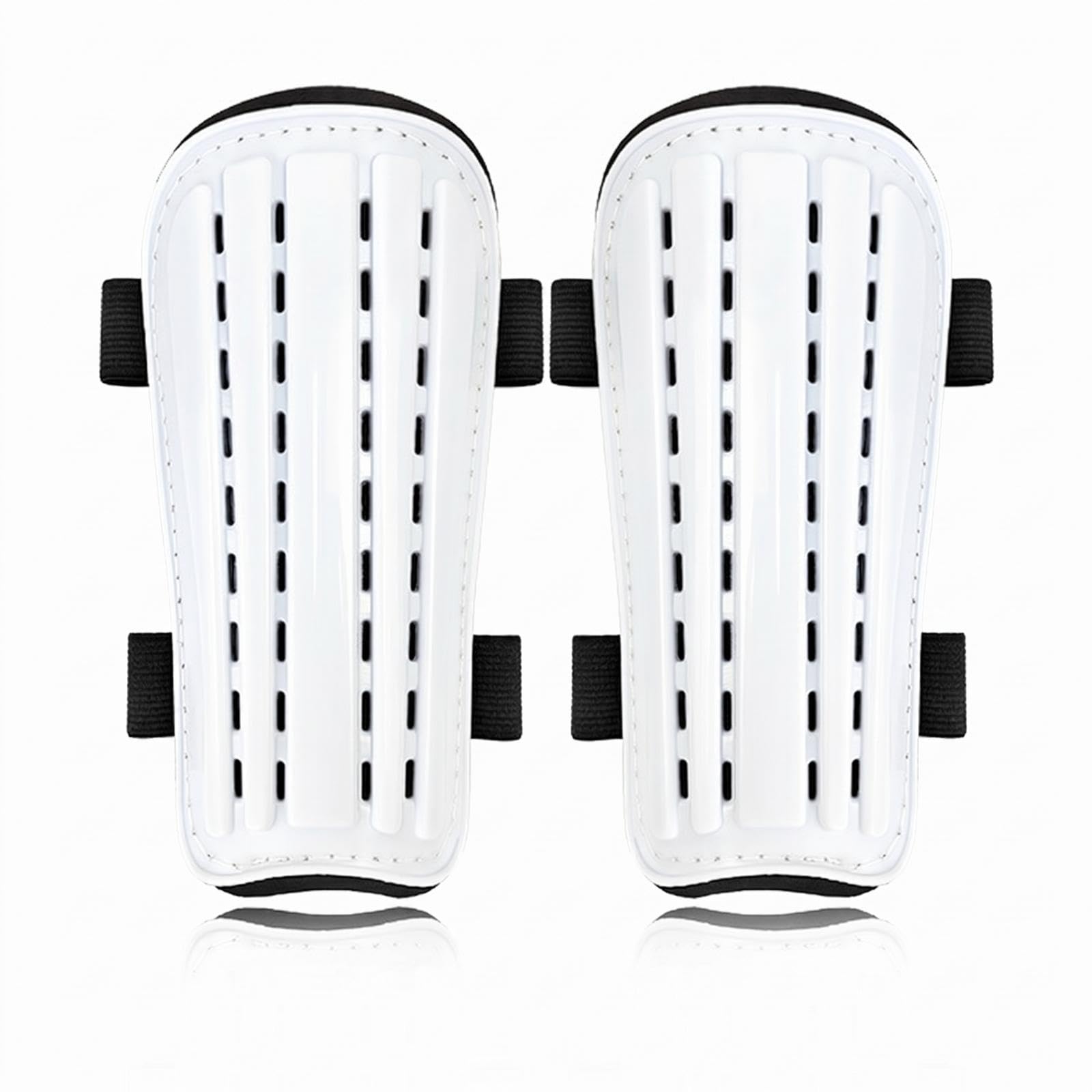 Soccer Shin Guards Hard Shell Molded Shin Guards Ventilated Leg Protection for Football White L-image-48