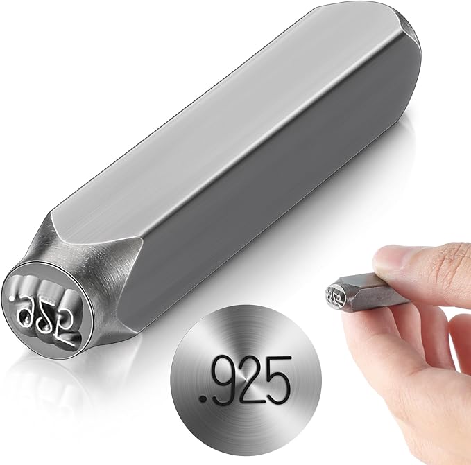 Lingvee 1/4 Jewelry Metal Stamp, 925 Steel Stamp Design Crafts Punch Metal Design Stamps Punch Stamping Tool for Making Custom Jewelry and Stamping Soft Metals