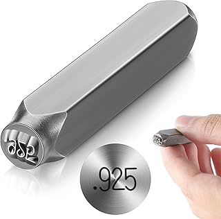 Lingvee 1/4 Jewelry Metal Stamp, 925 Steel Stamp Design Crafts Punch Metal Design Stamps Punch Stamping Tool for Making Custom Jewelry and Stamping Soft Metals