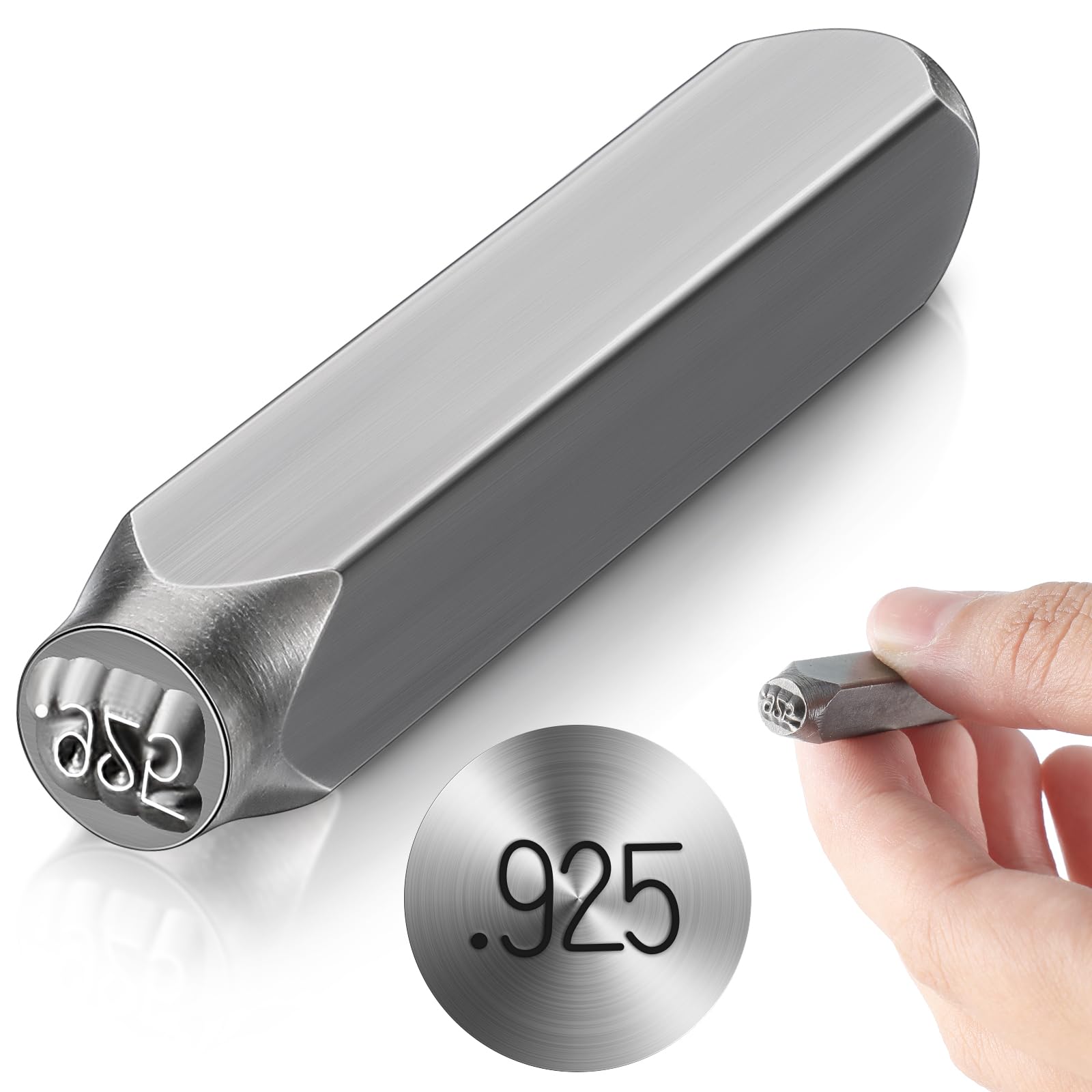 Lingvee 1/4 Jewelry Metal Stamp, 925 Steel Stamp Design Crafts Punch Metal Design Stamps Punch Stamping Tool for Making Custom Jewelry and Stamping Soft Metals