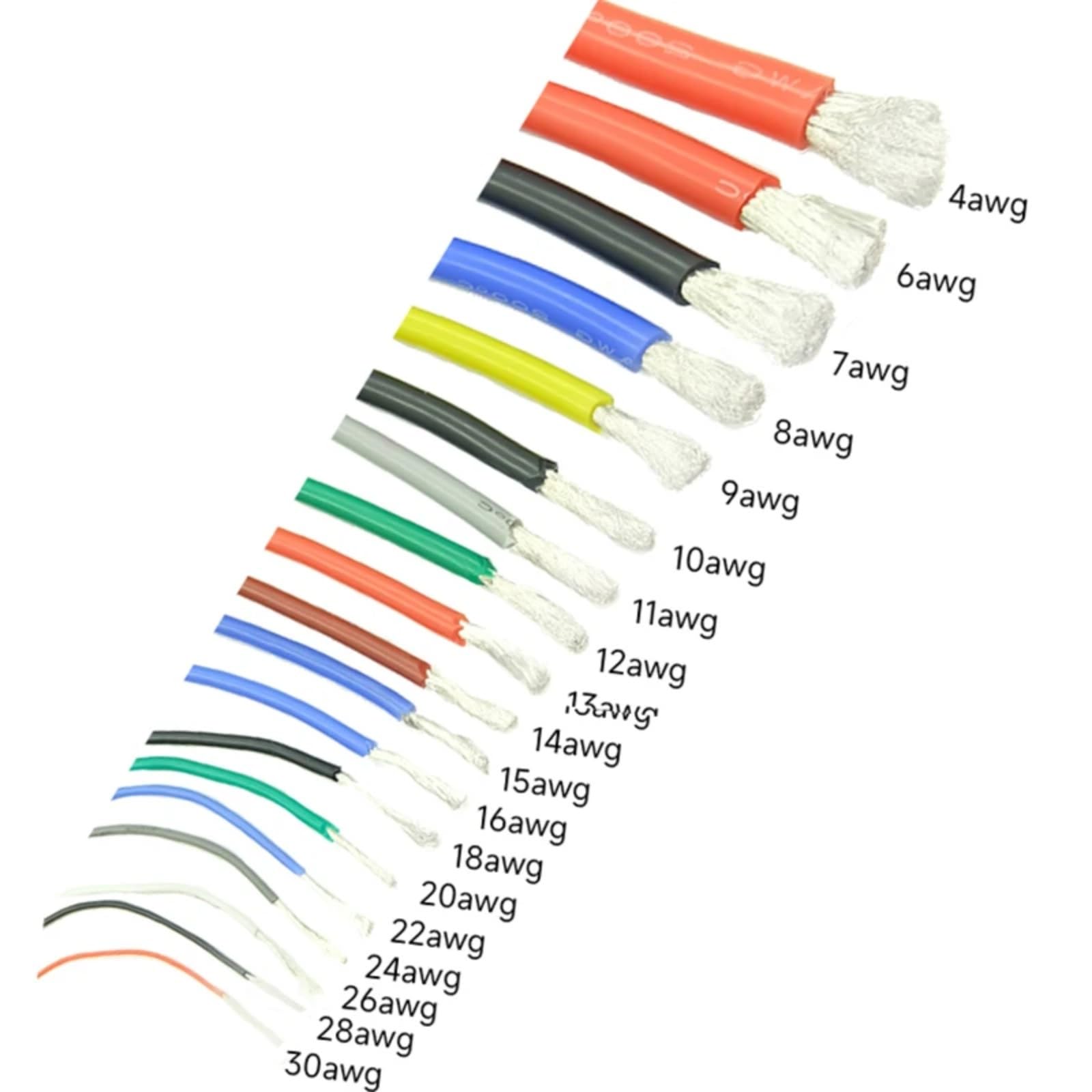 Ultra miękki kabel miedziany 1 rol elastyczny silikonowy 30/28/26/24/22/20AWGDIY kabel (WHITE; 20 metrów (1 rolka); 30AWG)