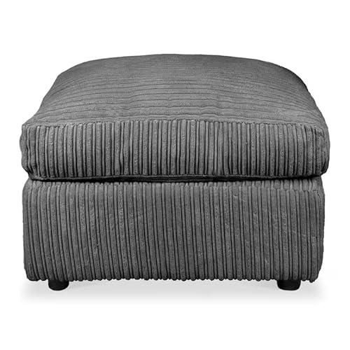 Footstool Cord Fabric Pouf CFS1 (Grey)