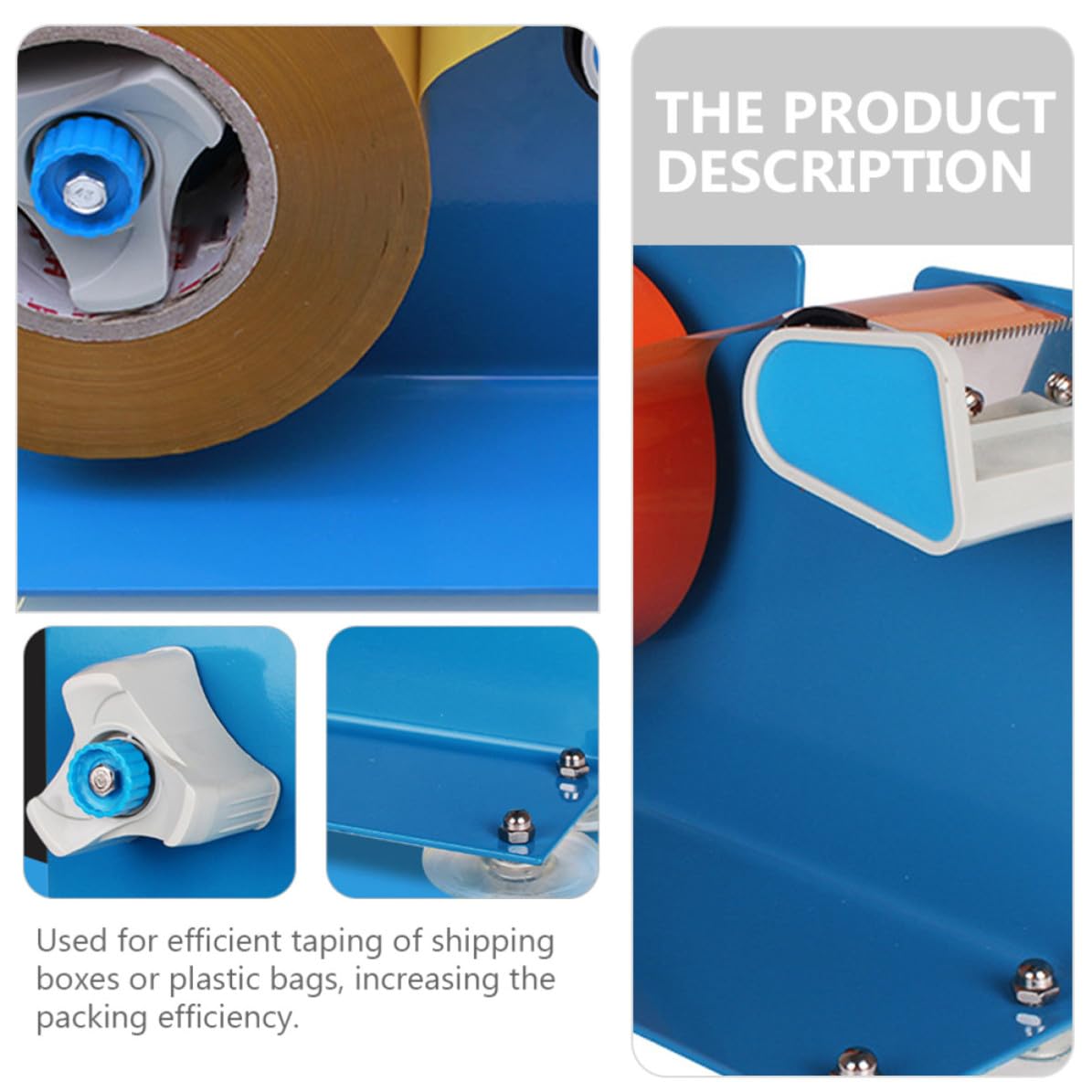 Dispenser di Nastro da Tavolo per Imballaggio Taglierina Affilata e Sicura, Design Creativo in Ferro e Plastica, per Casa e Ufficio