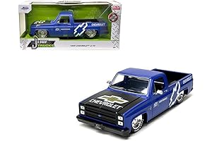 1985 Chevy C10 Pickup Truck Diecast with Black Hood