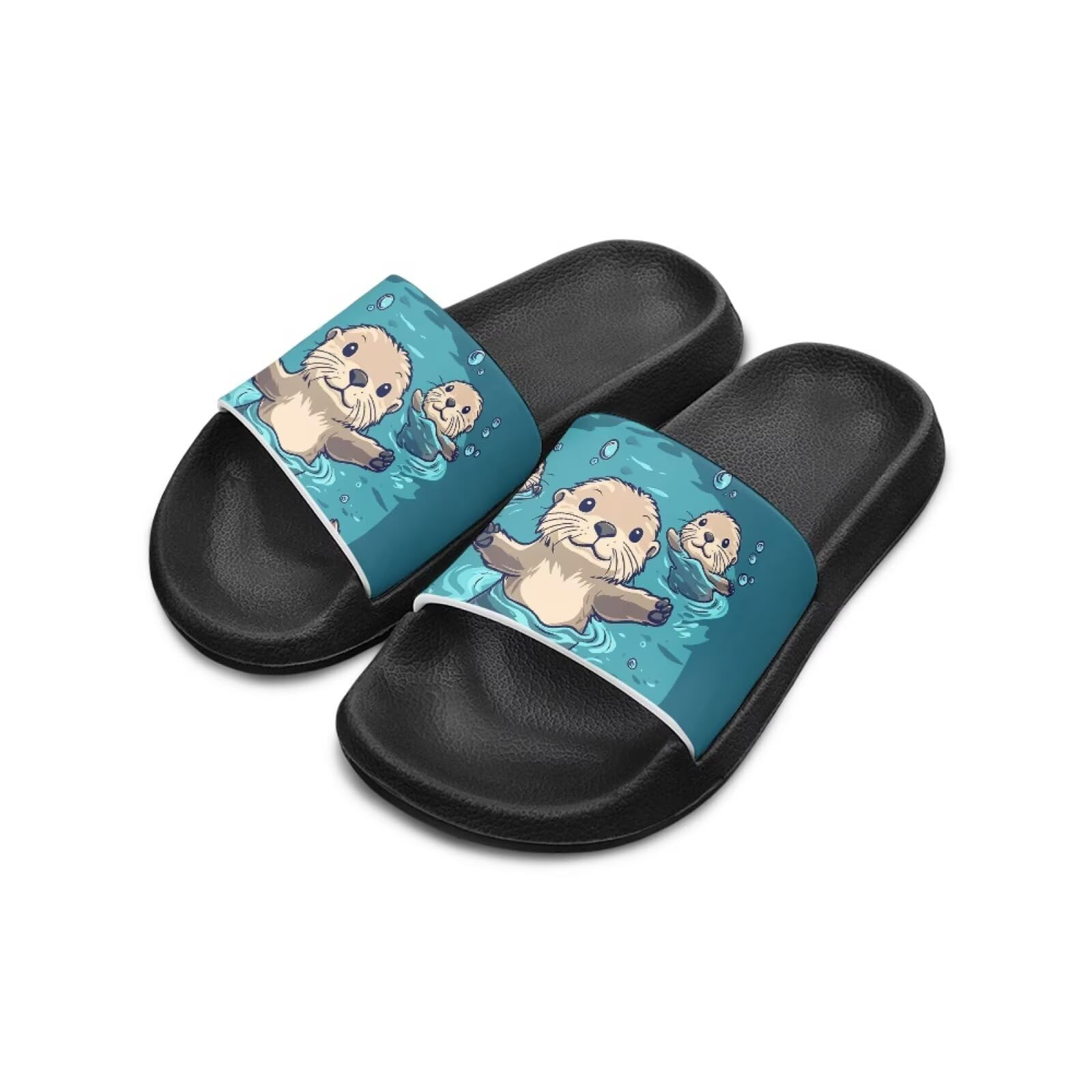 Cugasmaru Kids Shower Shoes Girls Otter Slide Sandal for Boys Swimming Pool Slides for Kids Size 11 Cartoon House Slippers for Sun Lightweight Thick Sole
