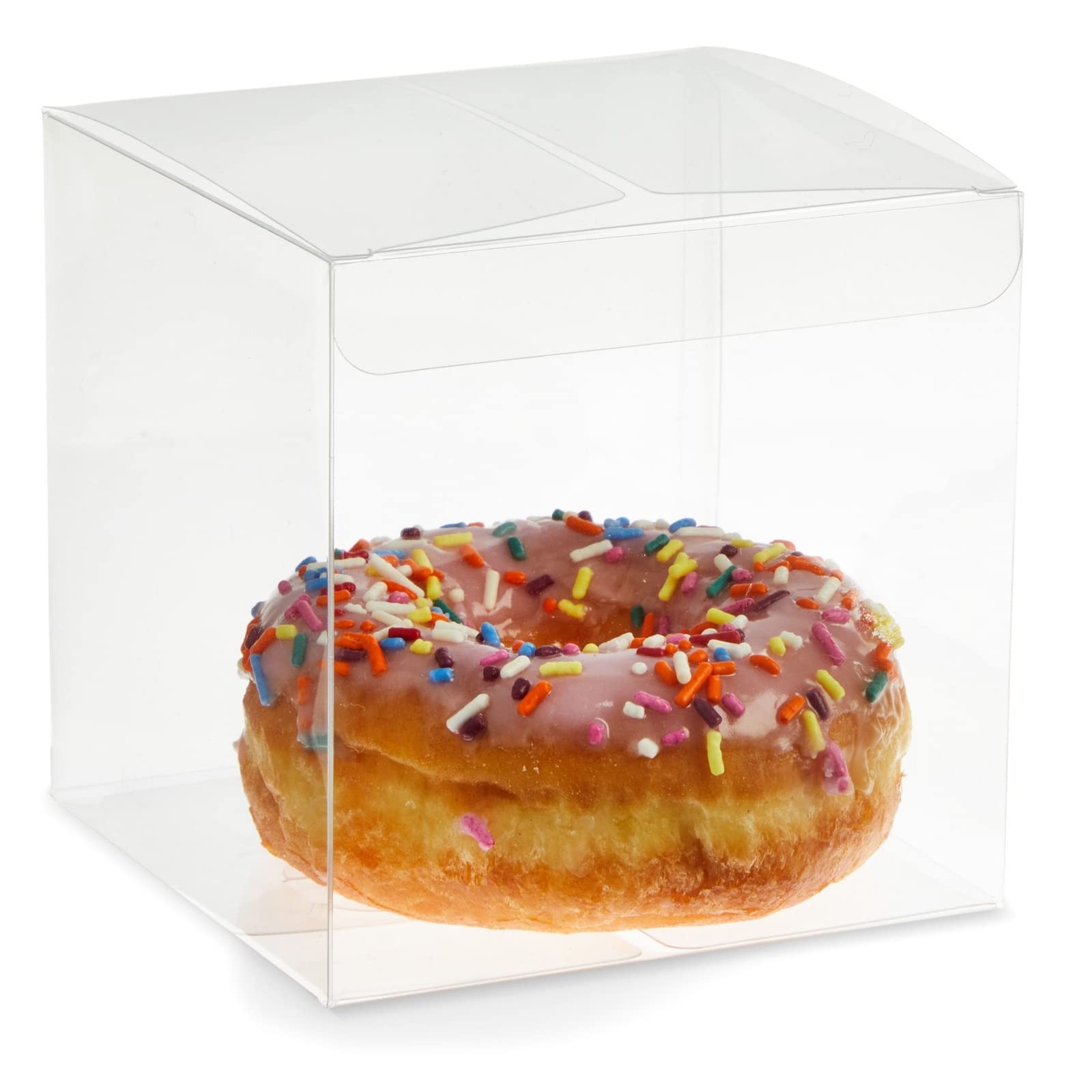 Juvale Clear Box - 4-Inch Square, Transparent Plastic, Pack of 30 - Gift Box & Favor Container for Weddings, Birthdays & Baby Showers