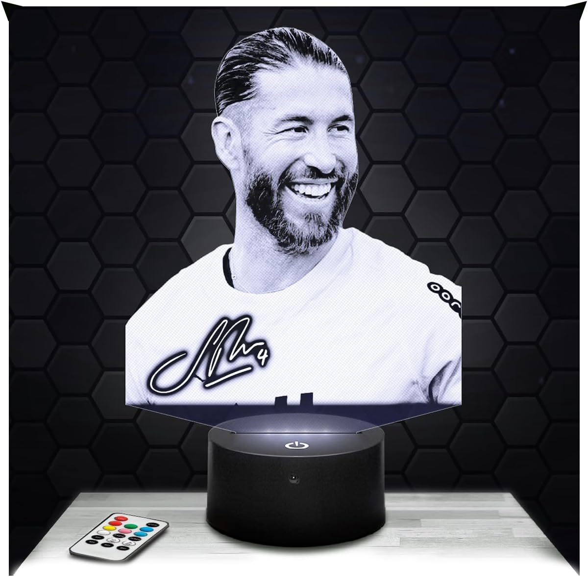 Lampephoto.fr - Sergio Ramos Football Player Night Light 3D LED Illusion, Christmas Birthday Gift Idea for Boys and Girls Children's or Adult Bedroom Night Light, Gifts Merchandising