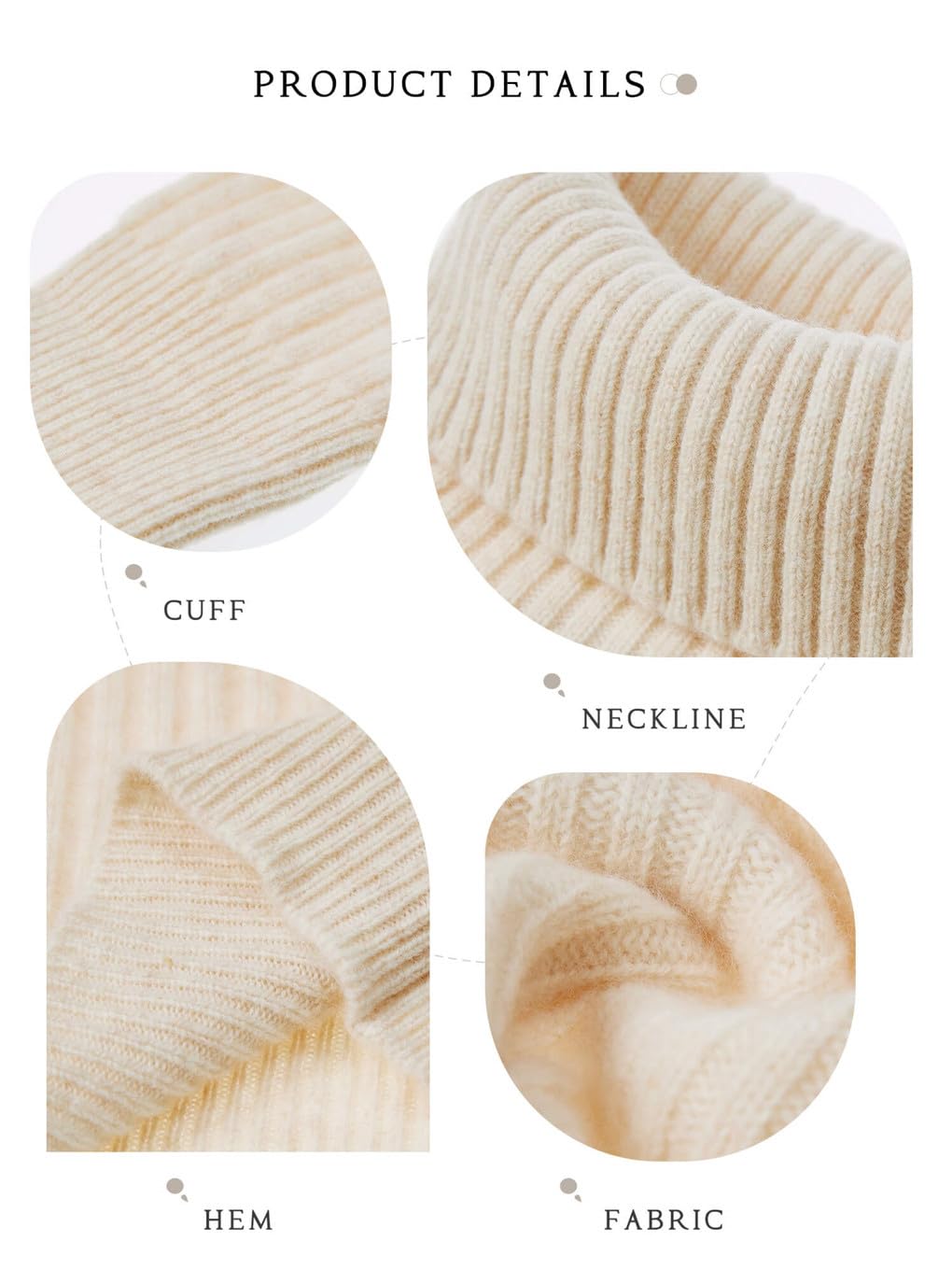 Jegsnoe Herbst Kaschmirpullover Damen Langarm Strickpullover Wolle Rollkragenpullover Winterpullover Tops