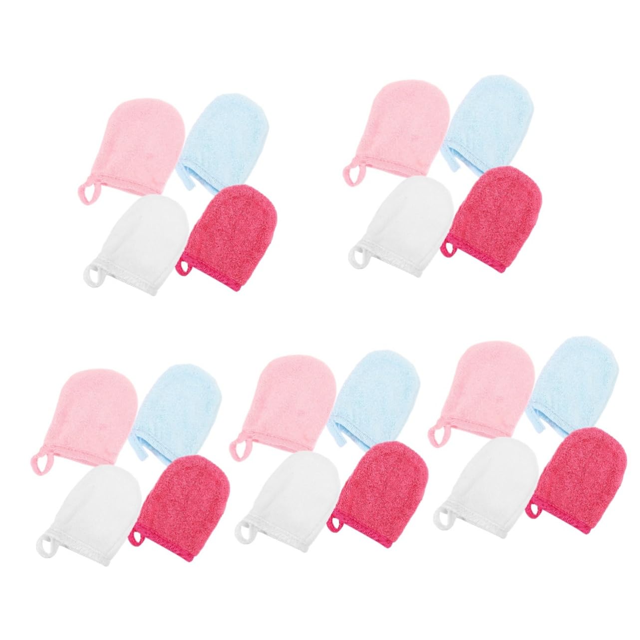 20pezzi Guanti Microfibra Per Pulizia Viso e Rimozione Trucco Guanti Lavabili e Riutilizzabili Di Accessori Per Della Perfetti Per Uso Quotidiano e Viaggi