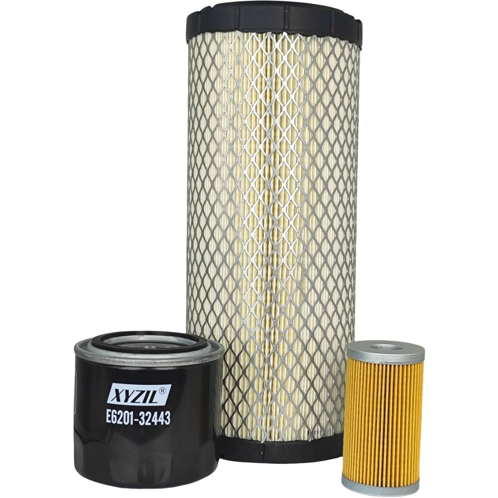 XYZIL Oil Air Fuel Filter Maintenance Kit Compatible with Kioti CK25 CK25H CK27 CK27H CK30 CK30H CK35 CK35H DK40 DK45 DK50 DS3510 DS4110 DS4510 E6201-