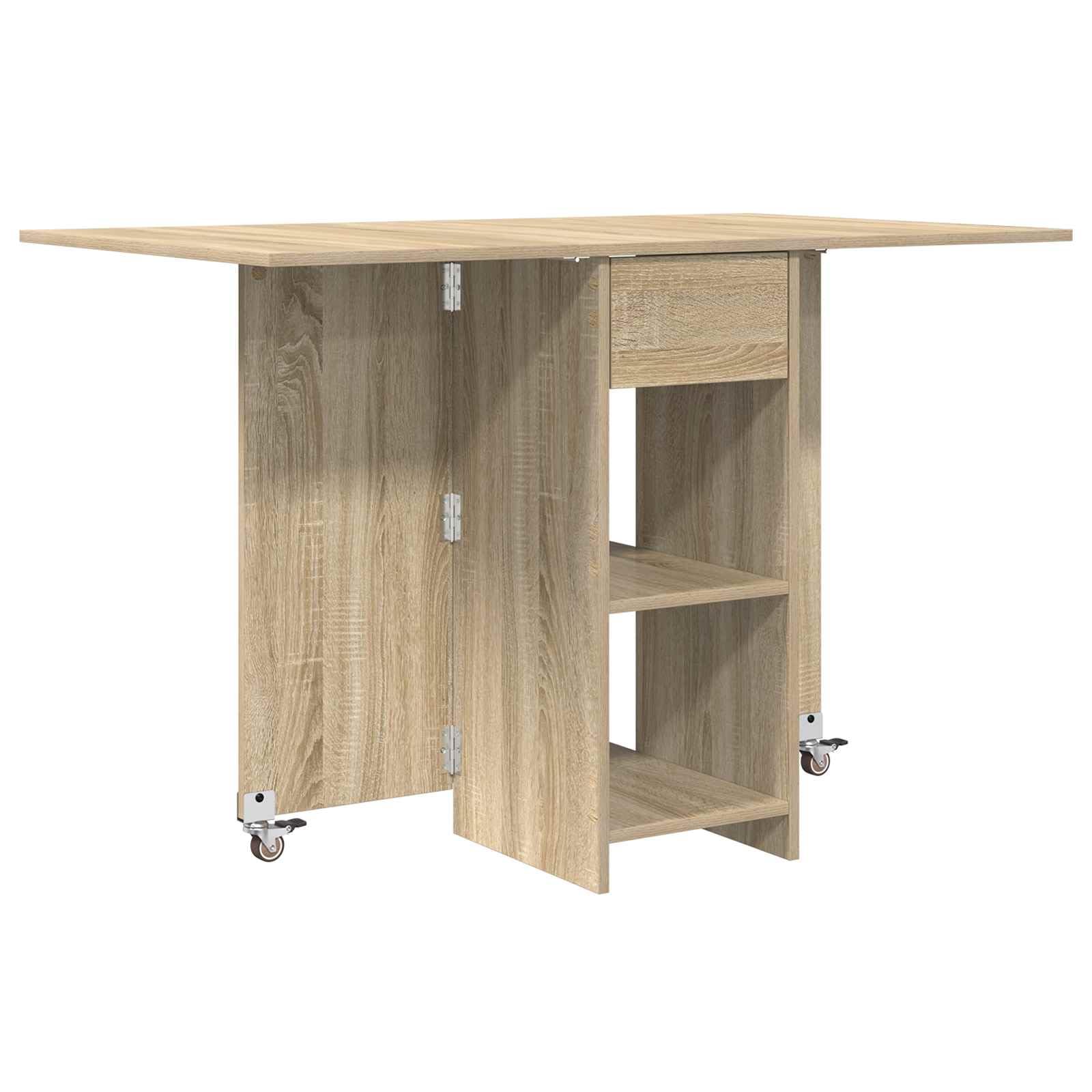 Mesa de comedor plegable, 115 x 70 x 75 cm, madera de roble Sonoma