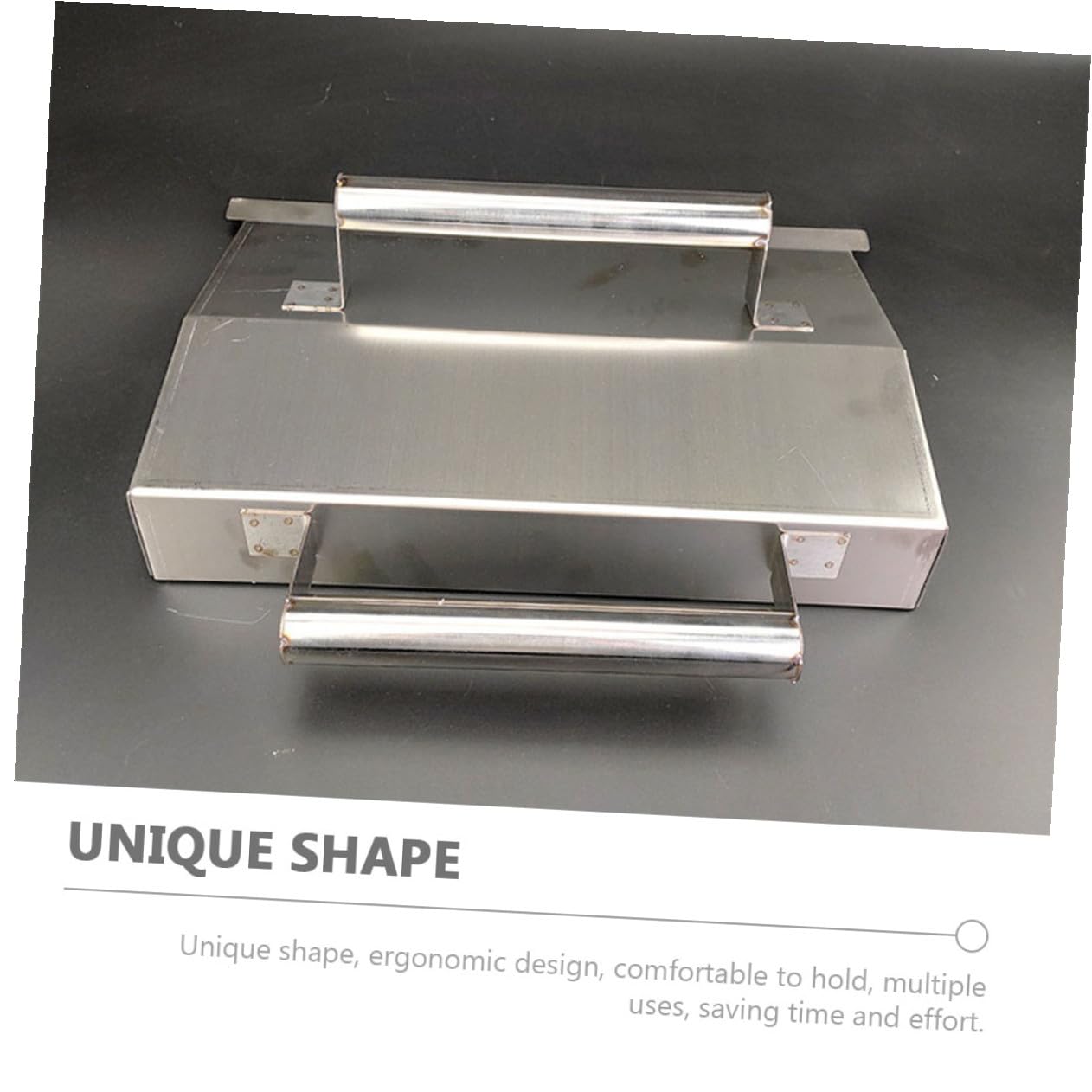 Angoily Truelle à Plâtrer en Acier Inoxydable pour Finition Murale, Outil Robuste Enduits Intérieurs et Ciment, Forme Unique Argentée