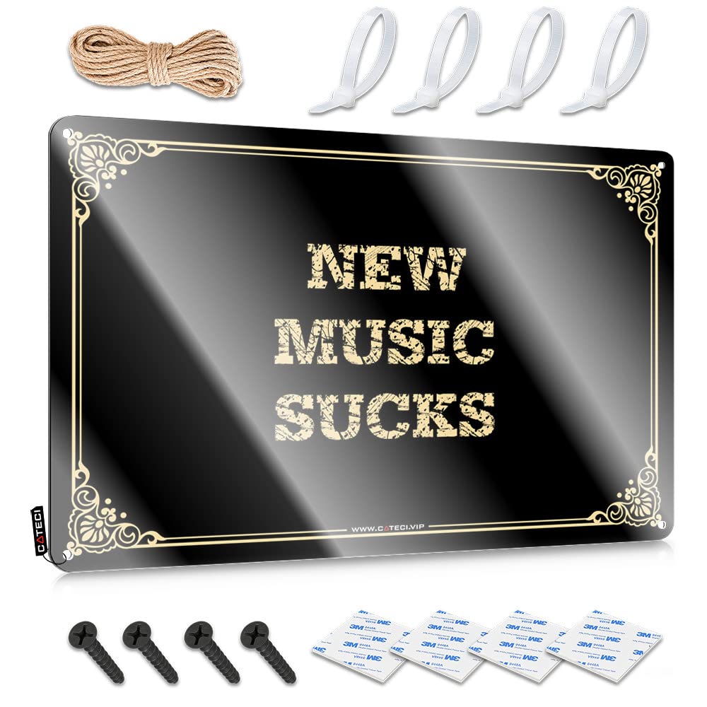 MWFKKADDB Funny Patio Decor New Music Sucks Tin Sign Signs For Man Cave Home Bar Tin Sign(30X40CM)