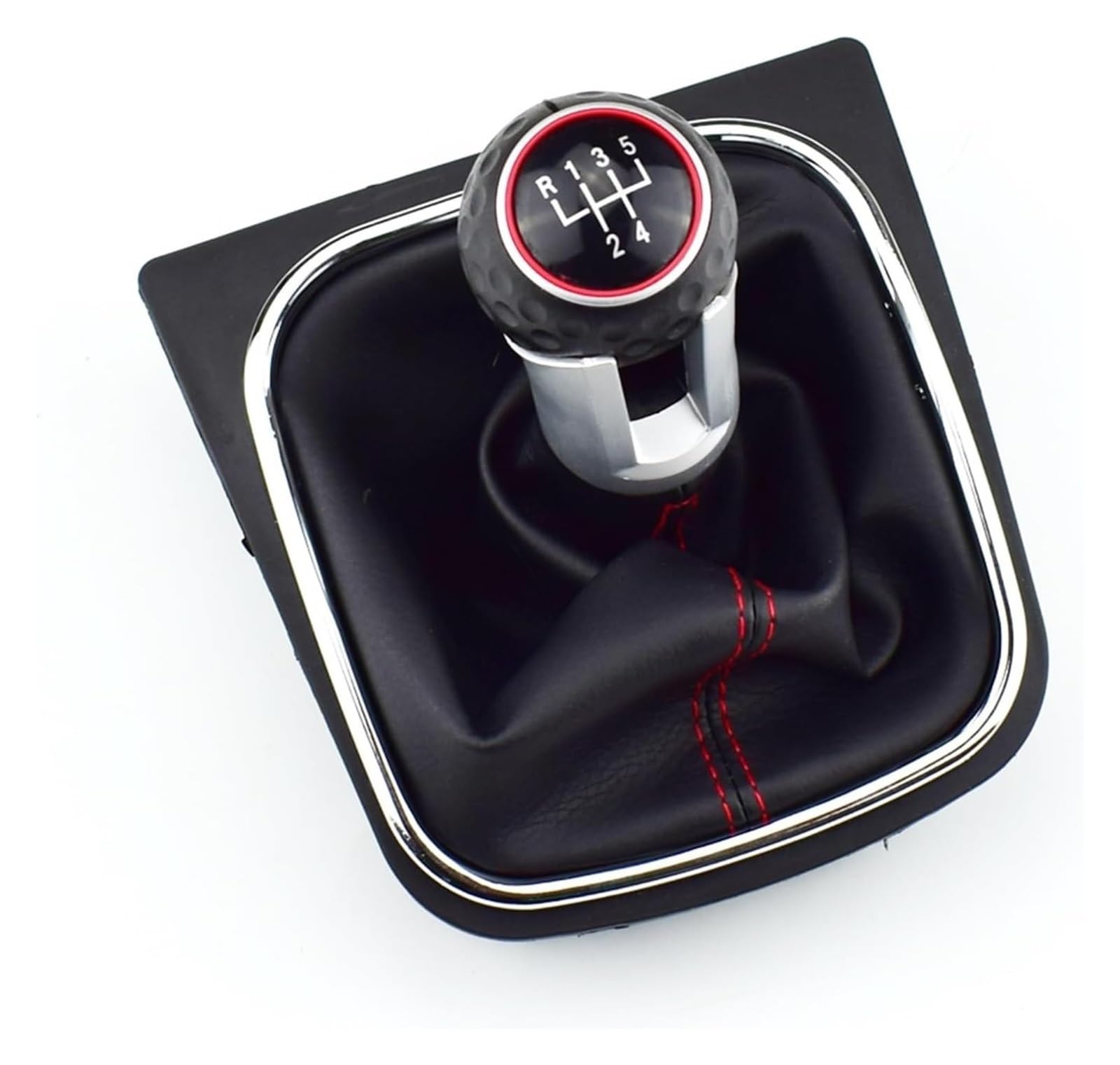 Pomos Palanca Coche Para VW MK5 MK6 Para Golf 5 Y 6 Para Rabbit Para Jetta 2010-2014 Funda Protectora De Cuero Para La Palanca Cambios(Gti 5 Speed)