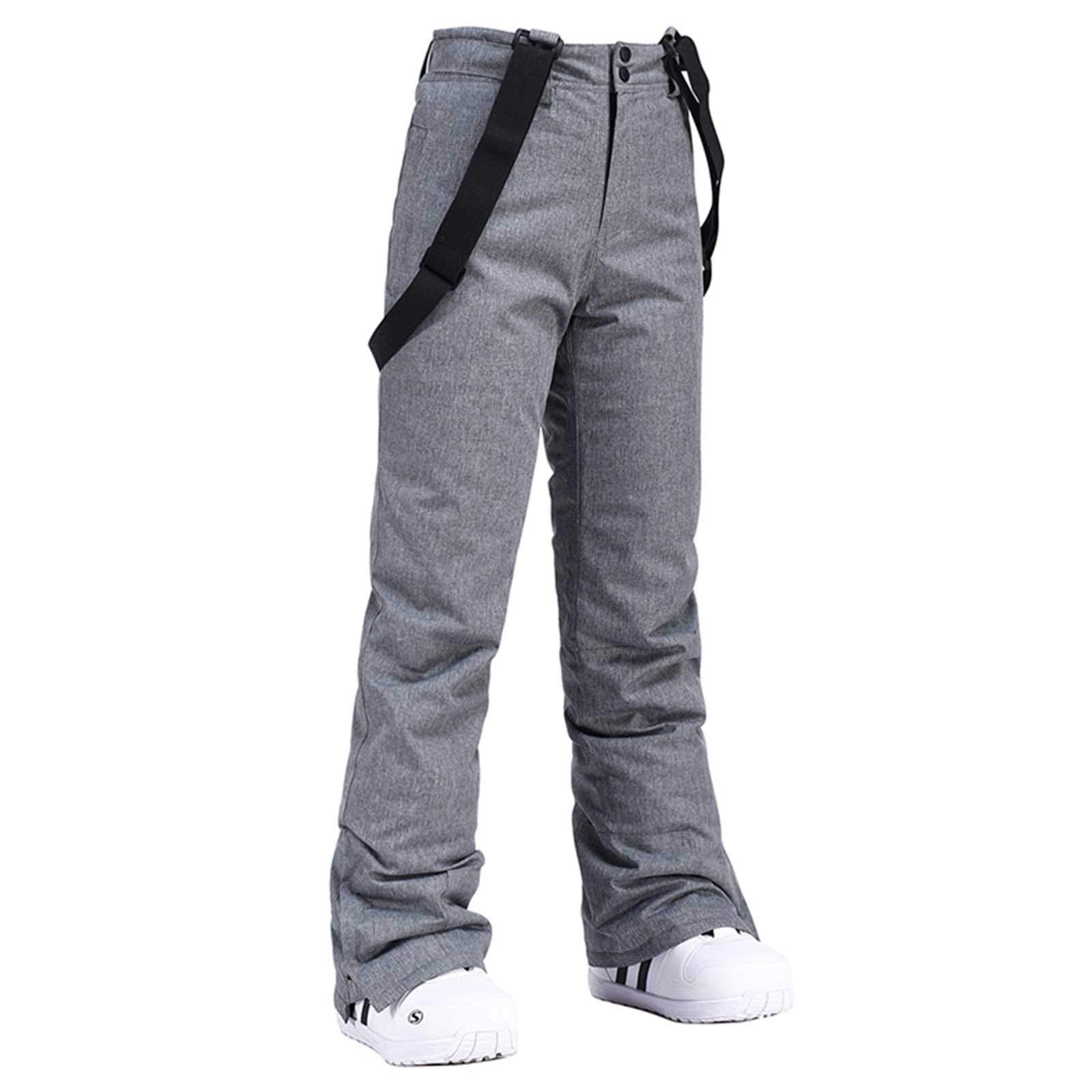 IQYU Pantaloni da sci da donna con bretelle – Pantaloni da neve da donna, impermeabili, caldi, invernali, termici, per attività all'aria aperta, da uomo, caldi, in softshell, antivento, da snowboard,