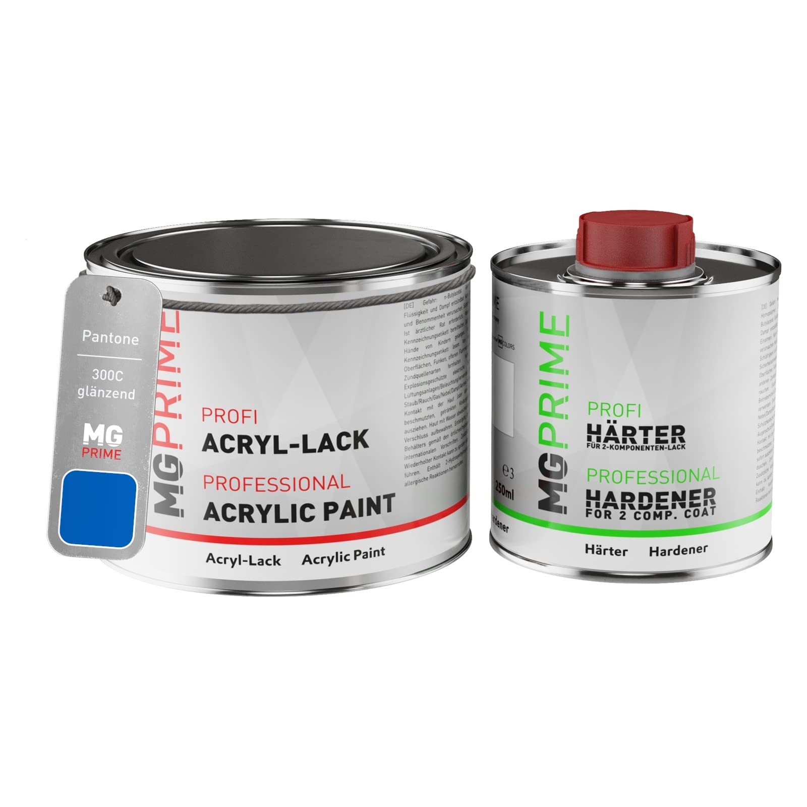 MG PRIME Pantone 300C Blue Acrylic paint gloss 0.75 litres / 750 ml can including hardener