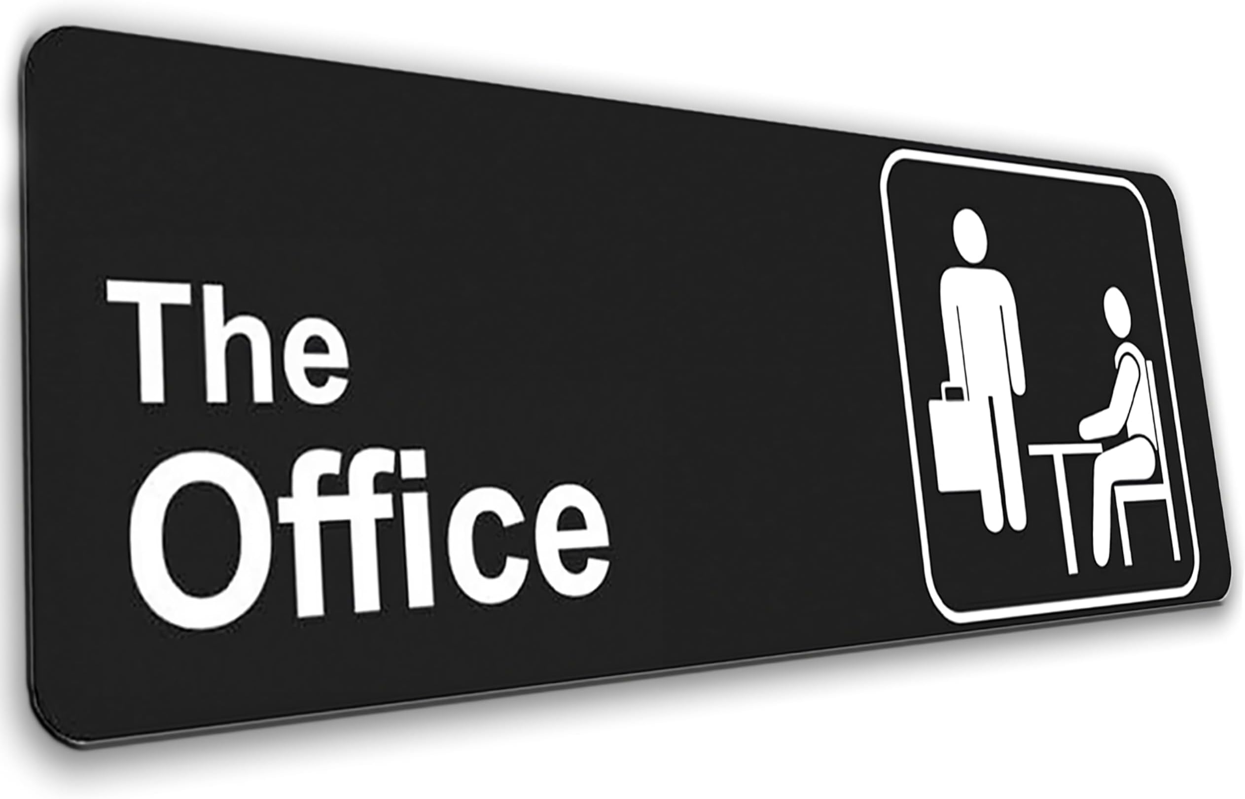 The Office Sign - 9x3 Inches Premium Acrylic Self-Adhesive Door Sign for Decor, Easy Installation on Doors, Walls, Desks. Perfect Home Gift