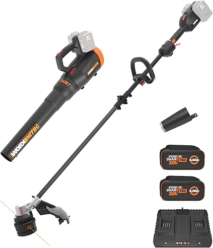 WORX WP925 - Combo de recortadora de hilo y soplador de hojas, 15 pulgadas y 40 V con potencia similar al gas de 25 CC, soplador eléctrico