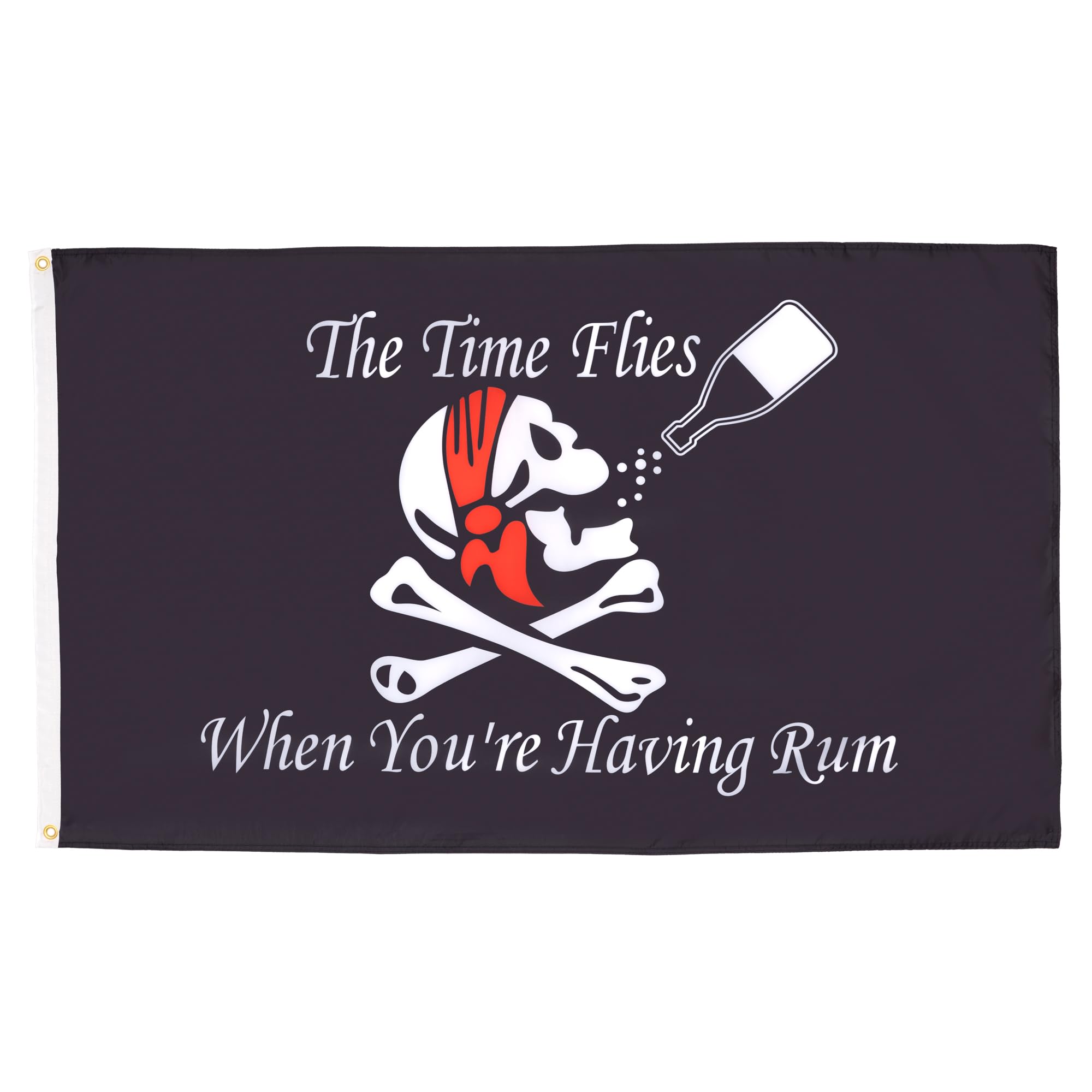 AZ FLAG - Pirate Time Flies When You Have Rum Flag - 3x5 Ft - 100D Polyester Pirates Banner with Two Metal Grommets - Fade Resistant - Vivid Colors -