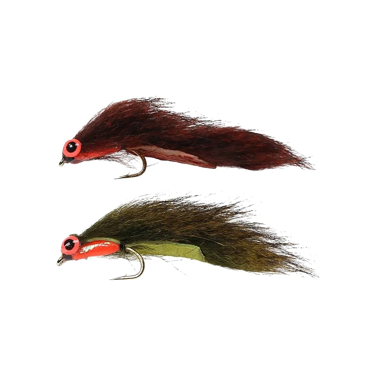 2~4PCS UV Luminous 3D Fish Eyes Pine Squirrel Zonker Strip Fly Streamer Fly for Salmon Trout Steelhead Fishing Lure 6# 8#