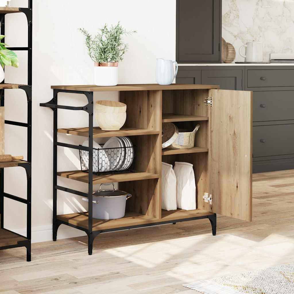 Carro de cocina de madera de ingeniería con ruedas 87,5 x 39 x 84,5 cm