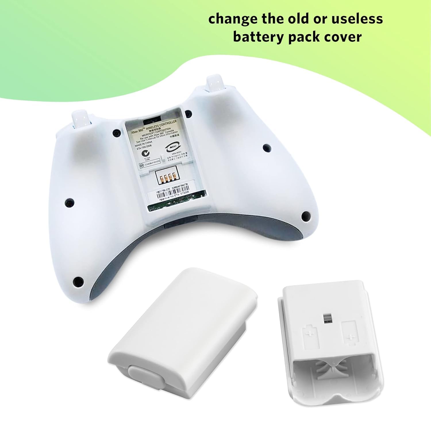 Custodia per Batteria del Controller, Accessori per Giochi Elettronici Custodia per Batteria Resistente All'usura Sostituzione del Coperchio della Batteria del Controller Wireless (Bianco)