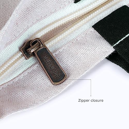 Eco Right Aesthetic Canvas Tote Bag For Women: Spacious, Zippered Closure, Reusable, Ideal For Beach, Shopping, Travel, School, Groceries - Cute & Eco-Friendly Gift For Girls, Teachers, Mothers #TOP3